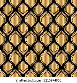 Shiny Gold Elegant Art Deco Vintage Pattern Design