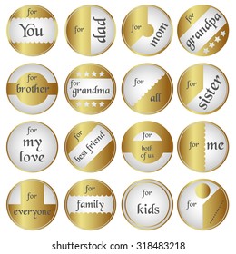 shiny gold gift round tags for gifts eps10