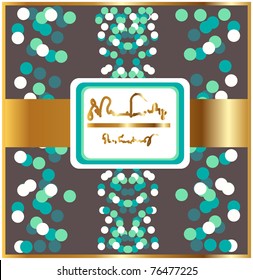 Shiny gold invitation on glittering background