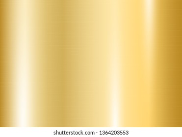 Shiny gold metallic gradient with shiny highlights. Vector illustration with light effect.