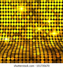 Shiny gold mosaic background. Vector illustration EPS10