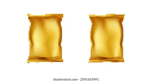 Shiny gold ribbons designed as two identical icons with a sleek and simple appearance.