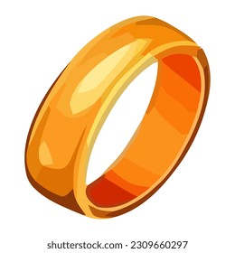 Shiny gold ring symbolizes wealth and success icon isolated