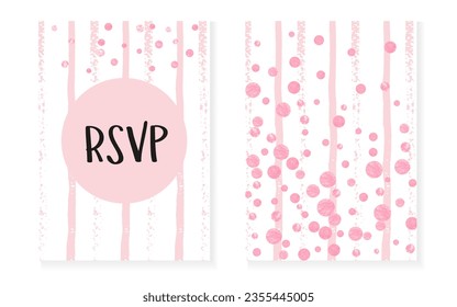 Shiny Gold Shimmer. Golden Vintage Frame. Holiday Wallpaper. White Branding Painting. Stripe Winter Card. Pink Marriage Concept. December Illustration Set. Stripe Shiny Gold Shimmer