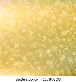 Shiny gold snowflakes background template. EPS 10