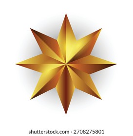 Gráfico brillante del Vector de la ilustración de la estrella de oro para la decoración festiva, los premios, y los proyectos creativos