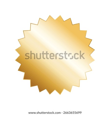 Shiny gold star sticker with empty center for customization