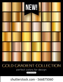 Shiny gold texture, gradient collection. Vector illustration eps 10 format.