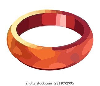 Shiny gold wedding ring icon isolated
