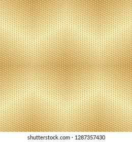 Shiny gold zigzag gradient metal circles seamless pattern with golden rings. Vector eps 8