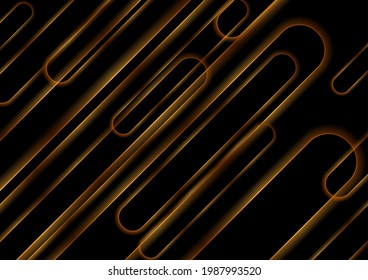 Brillante fondo de vector tecnológico geométrico abstracto dorado