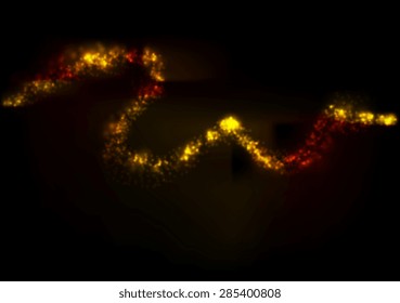 Eine glänzende, goldene abstrakte Welle. Vektordesign
