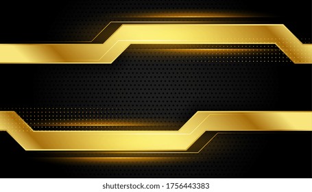 shiny golden and black geometric style background design