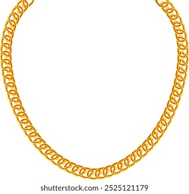 Patrón de cadena dorada brillante. Collar retro de lujo