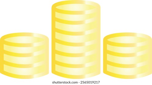 Shiny Golden Coin Stacks Vector Graphic
