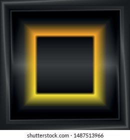 Shiny golden color frame background. Vector illustration.