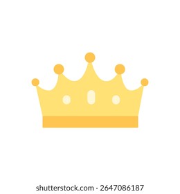 Coroa dourada brilhante com pontas pontiagudas e curvas elegantes, simbolizando riqueza, realeza ou alto status. Ideal para jogos de fantasia, títulos ou distintivos nobres.