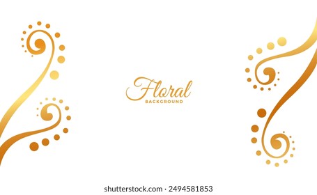 shiny and golden flourish swirl art white background design vector