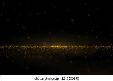 Shiny golden glitter dust effect, sparkling particles abstract luxury background