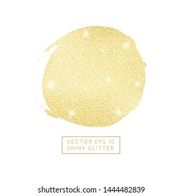 Shiny golden glitter vector background. Shiny sparkling star dust texture for luxury rich greeting card. Isolated  
abstract circle Shape design element. 