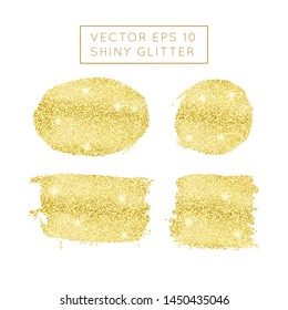 Shiny golden glitter vector backgrounds set. Shiny sparkling star dust texture for luxury rich greeting card. Isolated  
abstract Shape design element. 