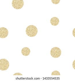 Shiny golden glitter vector seamless texture background. Shiny sparkling star dust texture for luxury rich greeting card. Endless shining pattern backdrop. 