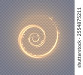 Shiny golden glowing sparkling spiral with magic vector effect of magical sparkling dust particles. Glow effect for game interface design.	
