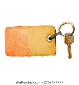 A shiny golden key attached to keychain