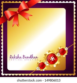 fondo vectorial de rakhi dorado brillante con espacio para tu texto