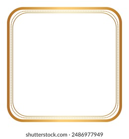Shiny Golden Rectangle Corner Certificate Border Pattern Line Photo Frame Islamic Wedding Invitation Card Background