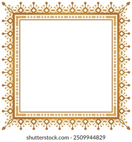 Fondo de tarjeta de invitación de Boda islámica de marco de foto de línea de patrón de borde de certificado de esquina de rectángulo dorado brillante	
