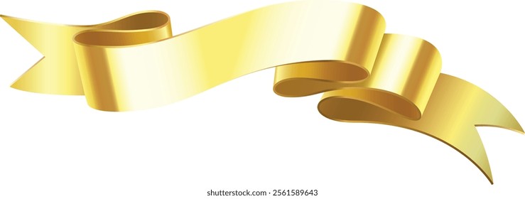 Shiny golden ribbon waving with elegance and style, creating a luxurious and celebratory atmosphere, perfect for highlighting special occasions and adding a touch of sophistication