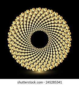Shiny golden ring shape design, vector illustration