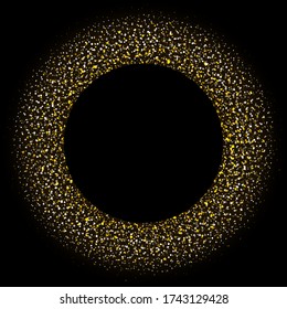 Shiny golden round background. Vector stock illustration for banner or poster.