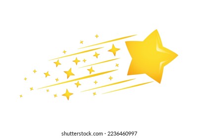 Shiny golden shooting star vector illustration