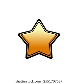 A Shiny Golden Star Icon with a Black Outline and Gradient Effect Representing Excellence, Achievement, and Recognition