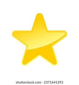 shiny golden star icon vector on white background.
