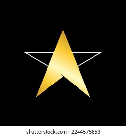 glänzender goldener Stern, Vektorsymbol