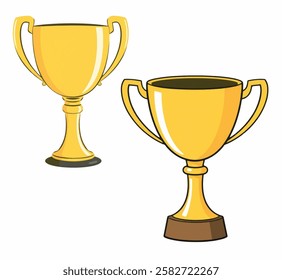 A shiny golden trophy illustration. Perfect for sports events, awards, and recognition projects.