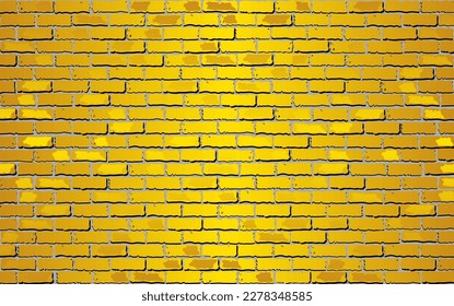 Shiny golden yellow brick wall - Illustration