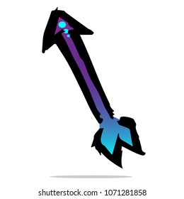 Shiny Gradient Blue, Violet of Arrow Up Left Right Down Direction Pointer. Flat Line Icon, Sign, Symbol Isolated Background. Graphic Design Abstract Art, Elements, Vector Illustration EPS 10