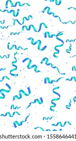 Shiny gradient curling serpentine and confetti seamless pattern. Vecto9r illuystration