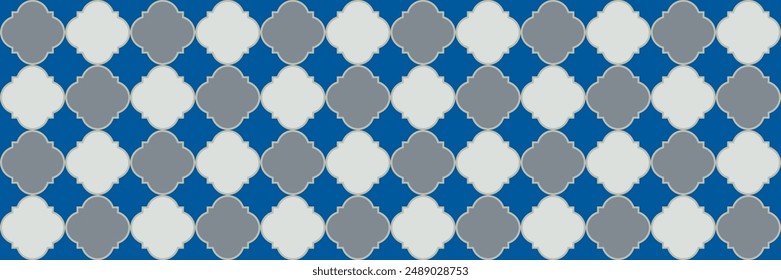 Shiny Gradient Pattern. Cool Moroccan Pattern. Elegant Seamless Arabian Poster. Quatrefoil Eastern Ethnic Tesselation. Vintage Geo Clover. Geometric Trellis Tile. VIP Arabesque Mosaic.