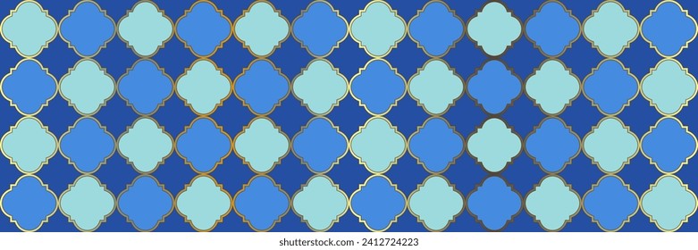 Shiny Gradient Pattern. Geometric Trellis Tile. Cool Oriental Pattern. Quatrefoil Moroccan Ethnic Tesselation. Elegant Seamless Persian Border. Simple Geo Hijri. Silver Ottoman Mosaic.