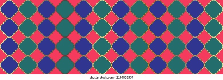 Shiny Gradient Pattern. Traditional Seamless Arabian Cover. VIP Ottoman Pattern. Quatrefoil Persian Ethnic Tesselation. Cool Eastern Texture. Geometric Trellis Tile. Vintage Geo Clover.