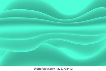 shiny gradient wavy green abstract background