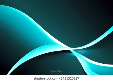 Shiny gray blue wave lines, light lines and technology background, energy and digital concept for technology business template.