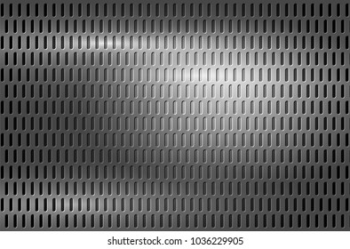 Shiny gray metal grid background - vector illustration