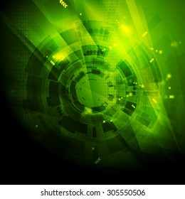 Shiny green engineering tech abstract background. Vector design