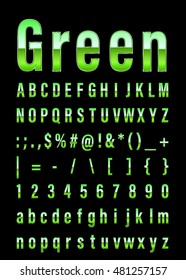 shiny green letter set